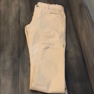 Winter white thin corduroy pants